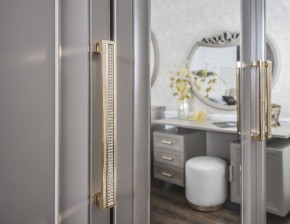 Шкаф 5-ти ств с зеркалами Мокко (серый камень) в Пойковском - poikovskii.ok-mebel.com | фото 3