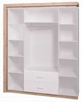 Шкаф для одежды с ящиками 4-х створчатый с зеркалом Люмен 16 в Пойковском - poikovskii.ok-mebel.com | фото 2