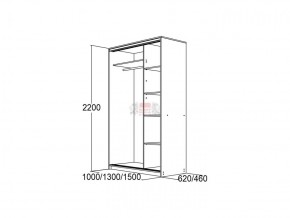 МИРАЖ 10.2 (620) Шкаф для платья и белья в Пойковском - poikovskii.ok-mebel.com | фото 2