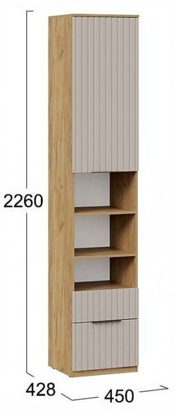 Шкаф комбинированный Хилтон Исп. 2 в Пойковском - poikovskii.ok-mebel.com | фото 4