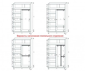 Шкаф-купе 1400 серии SOFT D1+D3+B2+PL1 (2 ящика+1штанга) профиль «Графит» в Пойковском - poikovskii.ok-mebel.com | фото 7