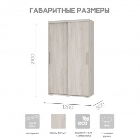 Шкаф-купе ШКК-11 (ясень белый) в Пойковском - poikovskii.ok-mebel.com | фото 7