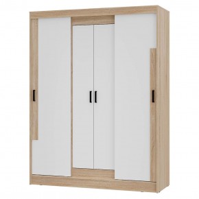 Шкаф-купе Смарт ШКК-06 (дуб сонома/белый) в Пойковском - poikovskii.ok-mebel.com | фото 2