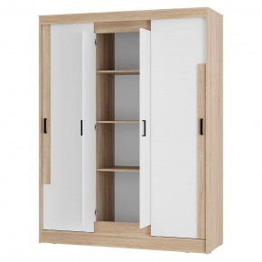 Шкаф-купе Смарт ШКК-06 (дуб сонома/белый) в Пойковском - poikovskii.ok-mebel.com | фото 3