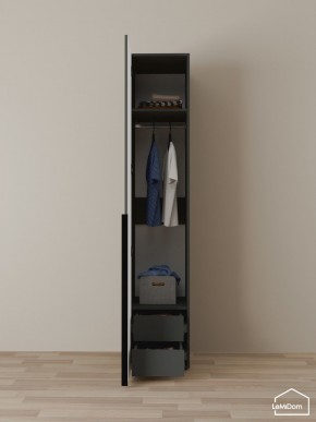 Шкаф Linnea MHR-1-3 2050х400х510 (Графит-М 11.1.25) в Пойковском - poikovskii.ok-mebel.com | фото 3