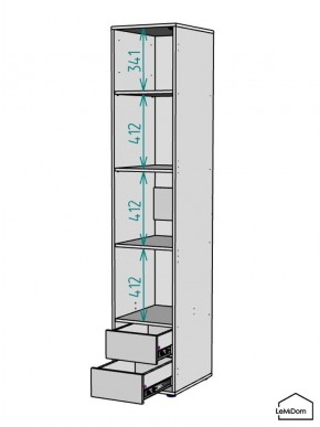 Шкаф Linnea MHR-1PO-4 2050х400х510 (Белый-М 11.1.2) в Пойковском - poikovskii.ok-mebel.com | фото 3