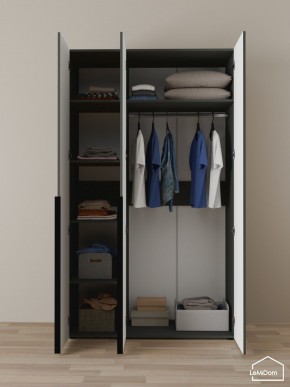 Шкаф Linnea MHR-3-1 2050х1200х510 (Графит-М 11.1.25) в Пойковском - poikovskii.ok-mebel.com | фото 4