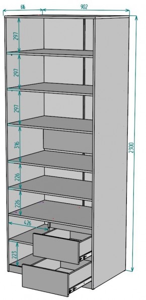 Шкаф Мальта H202 в Пойковском - poikovskii.ok-mebel.com | фото 2