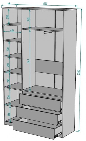 Шкаф Мальта H204 в Пойковском - poikovskii.ok-mebel.com | фото 2