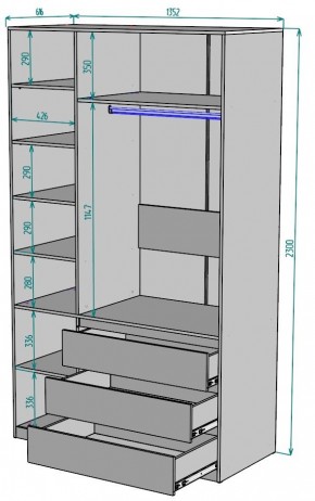 Шкаф Мальта H208 в Пойковском - poikovskii.ok-mebel.com | фото 2