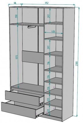 Шкаф Мальта H213 в Пойковском - poikovskii.ok-mebel.com | фото 2