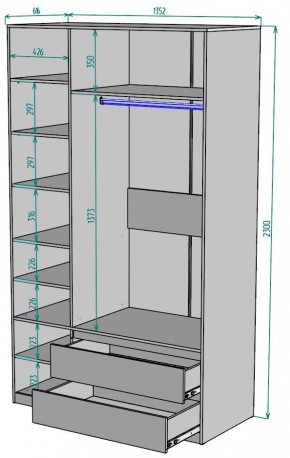 Шкаф Мальта H216 в Пойковском - poikovskii.ok-mebel.com | фото 2