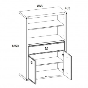 Шкаф открытый 2D1S, MAGELLAN, цвет Сосна винтаж в Пойковском - poikovskii.ok-mebel.com | фото 3