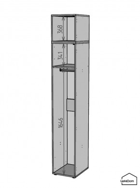 Шкаф с антресолью Linnea MHR-1A-1 2450х400х510 (ДВ-М 11.1.25) в Пойковском - poikovskii.ok-mebel.com | фото 3