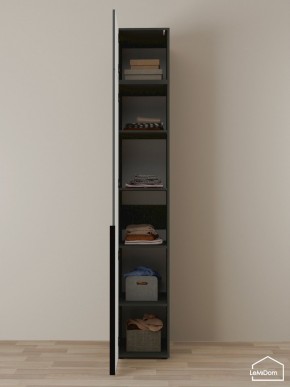 Шкаф с антресолью Linnea MHR-1A-2 2450х400х510 (Графит-М 11.1.25) в Пойковском - poikovskii.ok-mebel.com | фото 4