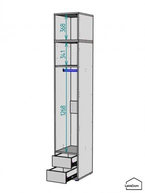 Шкаф с антресолью Linnea MHR-1A-3 2450х400х510 (ДВ-М 11.1.25) в Пойковском - poikovskii.ok-mebel.com | фото 3