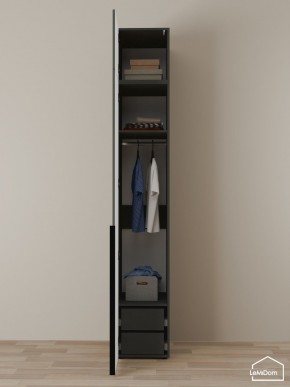 Шкаф с антресолью Linnea MHR-1A-3 2450х400х510 (Графит-М 11.1.25) в Пойковском - poikovskii.ok-mebel.com | фото 6