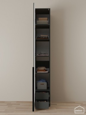 Шкаф с антресолью Linnea MHR-1A-4 2450х400х510 (Графит-М 11.1.25) в Пойковском - poikovskii.ok-mebel.com | фото 4