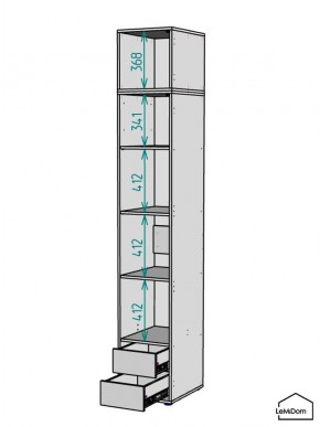 Шкаф с антресолью Linnea MHR-1POA-4 2450х400х510 (Белый-М 11.1.1) в Пойковском - poikovskii.ok-mebel.com | фото 3
