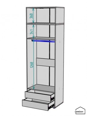 Шкаф с антресолью Linnea MHR-2A-3 2450х800х510 (Белый-М 11.1.2) в Пойковском - poikovskii.ok-mebel.com | фото 3