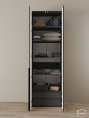 Шкаф с антресолью Linnea MHR-2A-3 2450х800х510 (Графит-М 11.1.25) в Пойковском - poikovskii.ok-mebel.com | фото 5