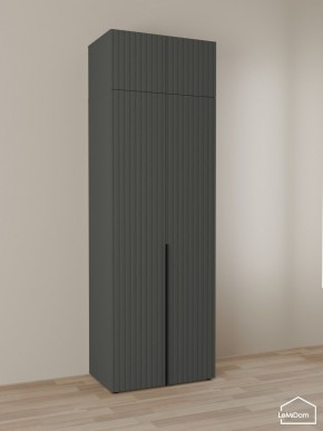 Шкаф с антресолью Linnea MHR-2A-4 2450х800х510 (Графит-М 11.1.25) в Пойковском - poikovskii.ok-mebel.com | фото