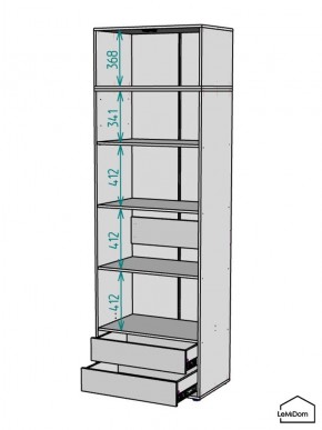 Шкаф с антресолью Linnea MHR-2A-4 2450х800х510 (Графит-М 11.1.25) в Пойковском - poikovskii.ok-mebel.com | фото 3