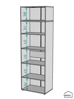 Шкаф с антресолью Linnea MHR-2POA-2 2450х800х510 (Белый-М 11.1.2) в Пойковском - poikovskii.ok-mebel.com | фото 3