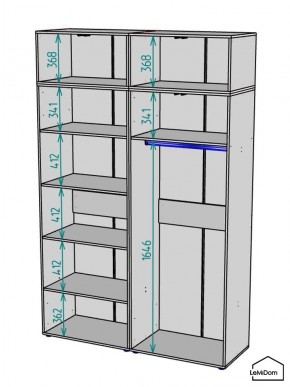 Шкаф с антресолью Linnea MHR-4A-1 2450х1600х510 (Белый-М 11.1.2) в Пойковском - poikovskii.ok-mebel.com | фото 3