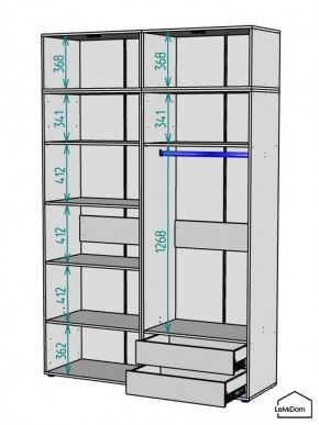 Шкаф с антресолью Linnea MHR-4POA-2 2450х1600х510 (Белый-М 11.1.2) в Пойковском - poikovskii.ok-mebel.com | фото 3