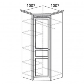 Шкаф угловой №183 "Лючия" Фасад зеркало (Угол 1007*1007) Дуб оксфорд серый в Пойковском - poikovskii.ok-mebel.com | фото 2
