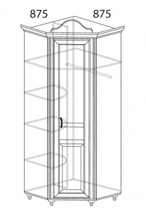 Шкаф угловой №562 "Алиса" (угол 875*875) в Пойковском - poikovskii.ok-mebel.com | фото 2