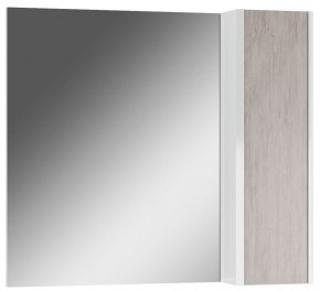 Шкаф-зеркало Uno 80 Дуб серый левый/правый Домино (DU1504HZ) в Пойковском - poikovskii.ok-mebel.com | фото