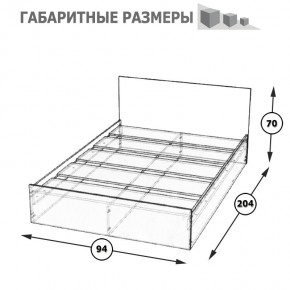 Стандарт Кровать 0900, цвет венге, ШхГхВ 93,5х203,5х70 см., сп.м. 900х2000 мм., без матраса, основание есть в Пойковском - poikovskii.ok-mebel.com | фото 5