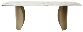 Стол BRONTE 220 KL-188 Контрастный мрамор матовый, итальянская керамика/ Шампань, ®DISAUR в Пойковском - poikovskii.ok-mebel.com | фото 2