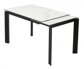 Стол CORNER 120 MATTE STATUARIO Белый мрамор матовый керамика, стекло/ черный каркас, ®DISAUR в Пойковском - poikovskii.ok-mebel.com | фото 3