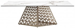 Стол ENNA 220 KL-188 Контрастный мрамор матовый, итальянская керамика/ каркас цвета шампань, ®DISAUR в Пойковском - poikovskii.ok-mebel.com | фото 10