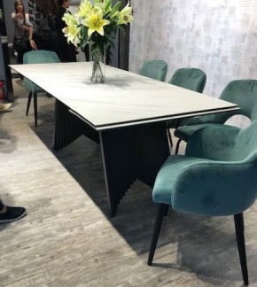 Стол IVAR 180 MARBLES KL-99 Белый мрамор, итальянская керамика/серый, ®DISAUR в Пойковском - poikovskii.ok-mebel.com | фото 6