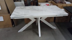 Стол Кентукки 3 140 БЕЛЫЙ МРАМОР, стекло / БЕЛЫЙ, М-City в Пойковском - poikovskii.ok-mebel.com | фото 2