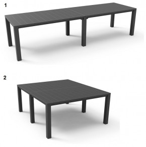 Стол раскладной Джули (Julie Double table 2 configurations) Графит в Пойковском - poikovskii.ok-mebel.com | фото 1