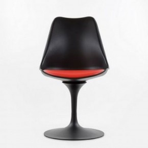 Стул Barneo N-8 Tulip style черный с красной подушкой в Пойковском - poikovskii.ok-mebel.com | фото