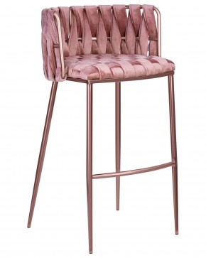 Стул барный DOBRIN EMMA ROSE GOLD, розовый велюр (VF-10) в Пойковском - poikovskii.ok-mebel.com | фото