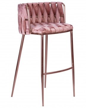 Стул барный DOBRIN EMMA ROSE GOLD, розовый велюр (VF-10) в Пойковском - poikovskii.ok-mebel.com | фото 2