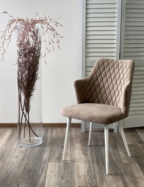 Стул HERMAN 360 град. ЛАТТЕ #25, велюр / белый каркас М-City в Пойковском - poikovskii.ok-mebel.com | фото 2