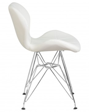 Стул обеденный DOBRIN BUTTERFLY CHROME, ножки хром, цвет белый в Пойковском - poikovskii.ok-mebel.com | фото 3