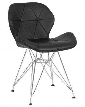 Стул обеденный DOBRIN BUTTERFLY CHROME, ножки хром, цвет чёрный в Пойковском - poikovskii.ok-mebel.com | фото