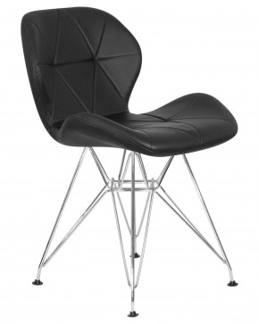 Стул обеденный DOBRIN BUTTERFLY CHROME, ножки хром, цвет чёрный в Пойковском - poikovskii.ok-mebel.com | фото 2