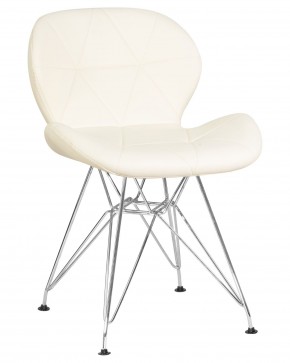 Стул обеденный DOBRIN BUTTERFLY CHROME, ножки хром, цвет кремовый в Пойковском - poikovskii.ok-mebel.com | фото
