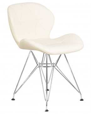 Стул обеденный DOBRIN BUTTERFLY CHROME, ножки хром, цвет кремовый в Пойковском - poikovskii.ok-mebel.com | фото 2