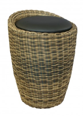 Табурет с местом для хранения LM-1100Rattan, чёрный в Пойковском - poikovskii.ok-mebel.com | фото